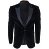 Men’s Black Velvet Slim Fit Tuxedo Blazer Elegant Formal Party Jacket