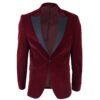 Men’s Burgundy Velvet Slim Fit Tuxedo Blazer Premium Formal Party Jacket