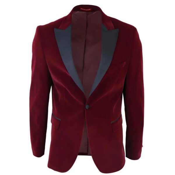 Men’s Burgundy Velvet Slim Fit Tuxedo Blazer Premium Formal Party Jacket