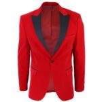 Men’s Red Slim Fit Tuxedo Blazer Stylish Formal Party Jacket