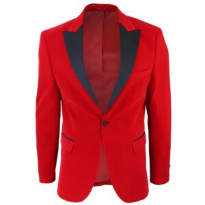 Men’s Red Slim Fit Tuxedo Blazer Stylish Formal Party Jacket