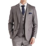 Men’s Slim Fit Grey Suit Formal Business & Wedding Outfit