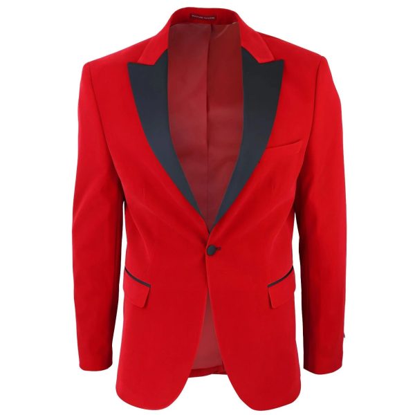 Men’s Red Slim Fit Tuxedo Blazer Stylish Formal Party Jacket